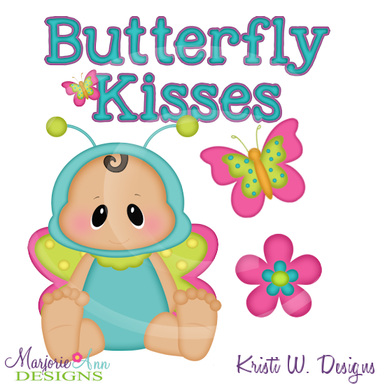 Butterfly Kisses Cutting Files Includes Clipart - Click Image to Close